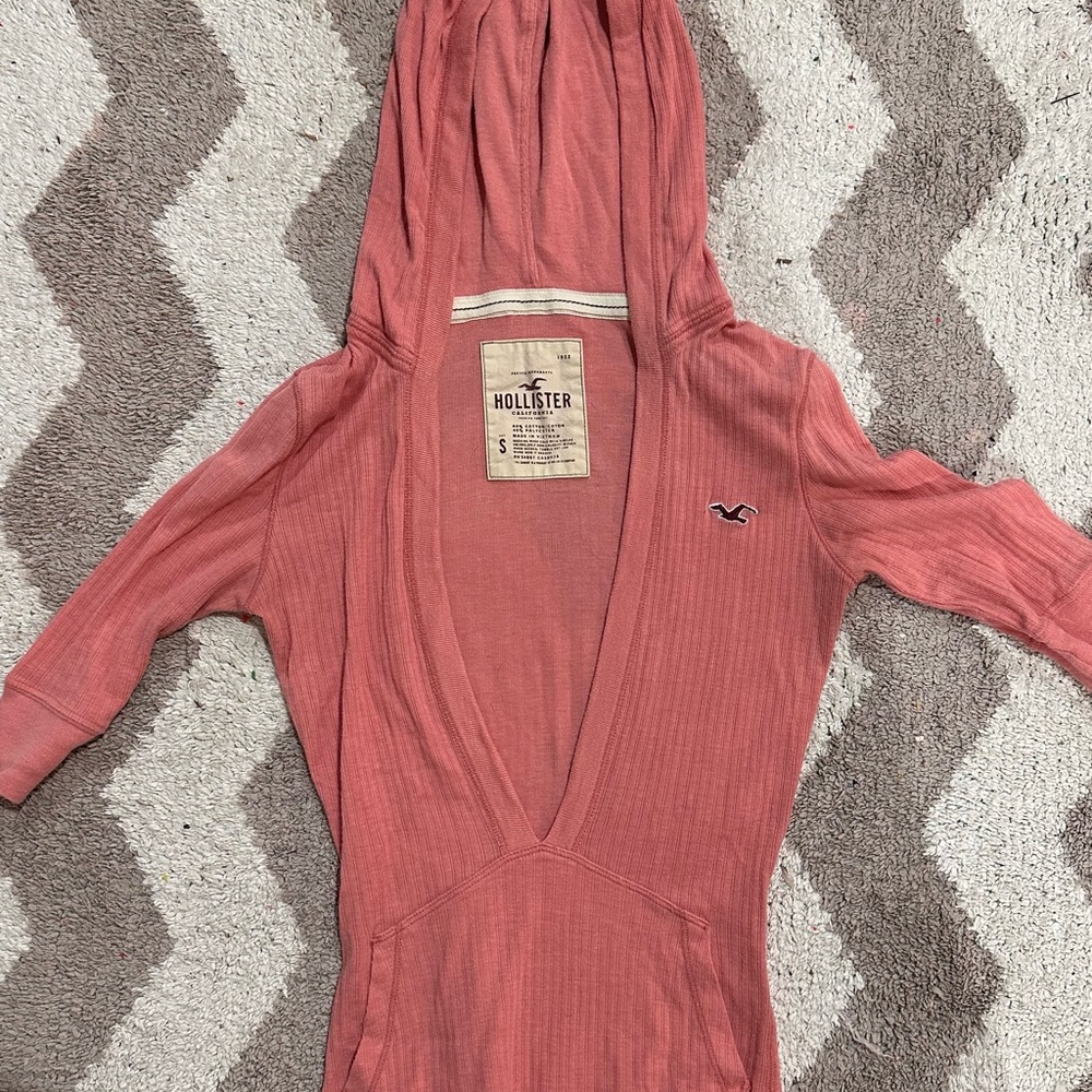 Hollister Coral Hooded Sweater
